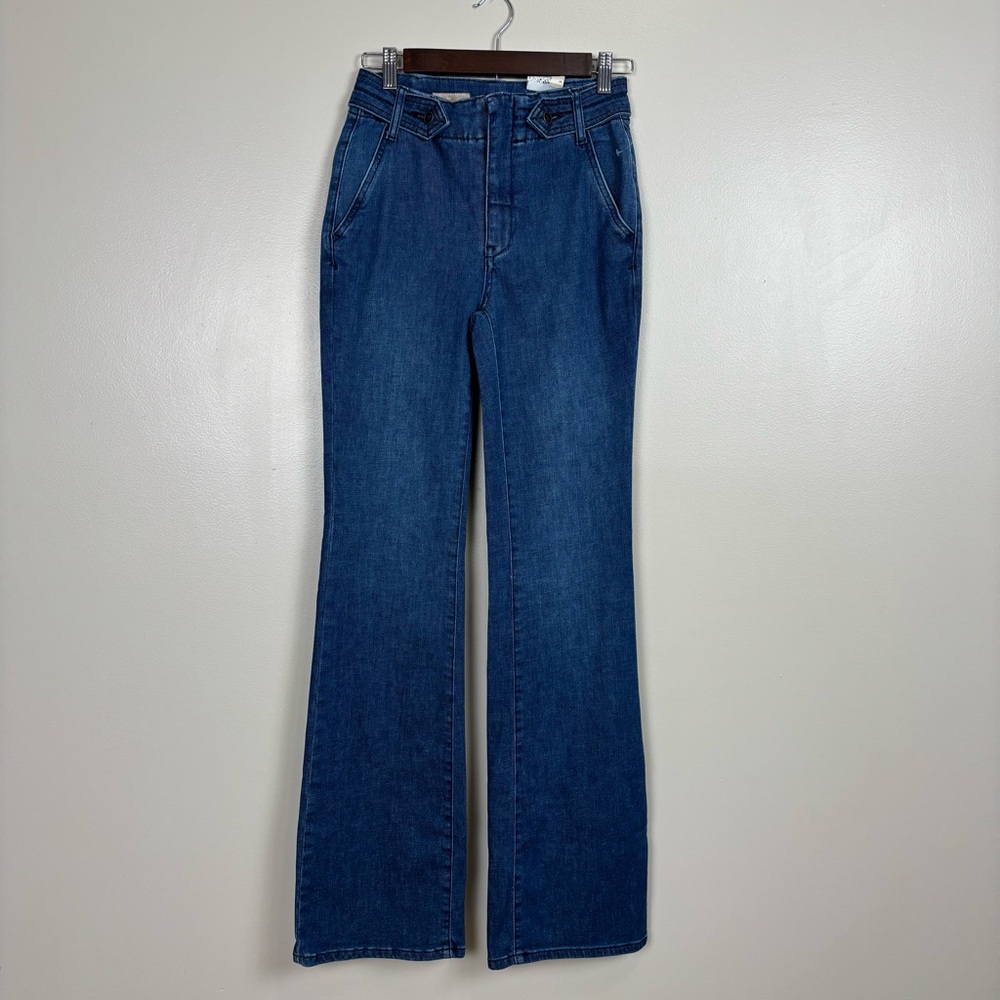 Pilcro Jeans Womens 26 Blue Polished Mid-Rise‎ Bootcut Zip Fly Denim